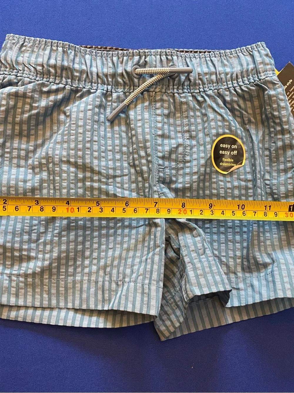 art class™ Boys Blue Stripe Swim Trunks | XS (4/5) | UPF Lined | NWT